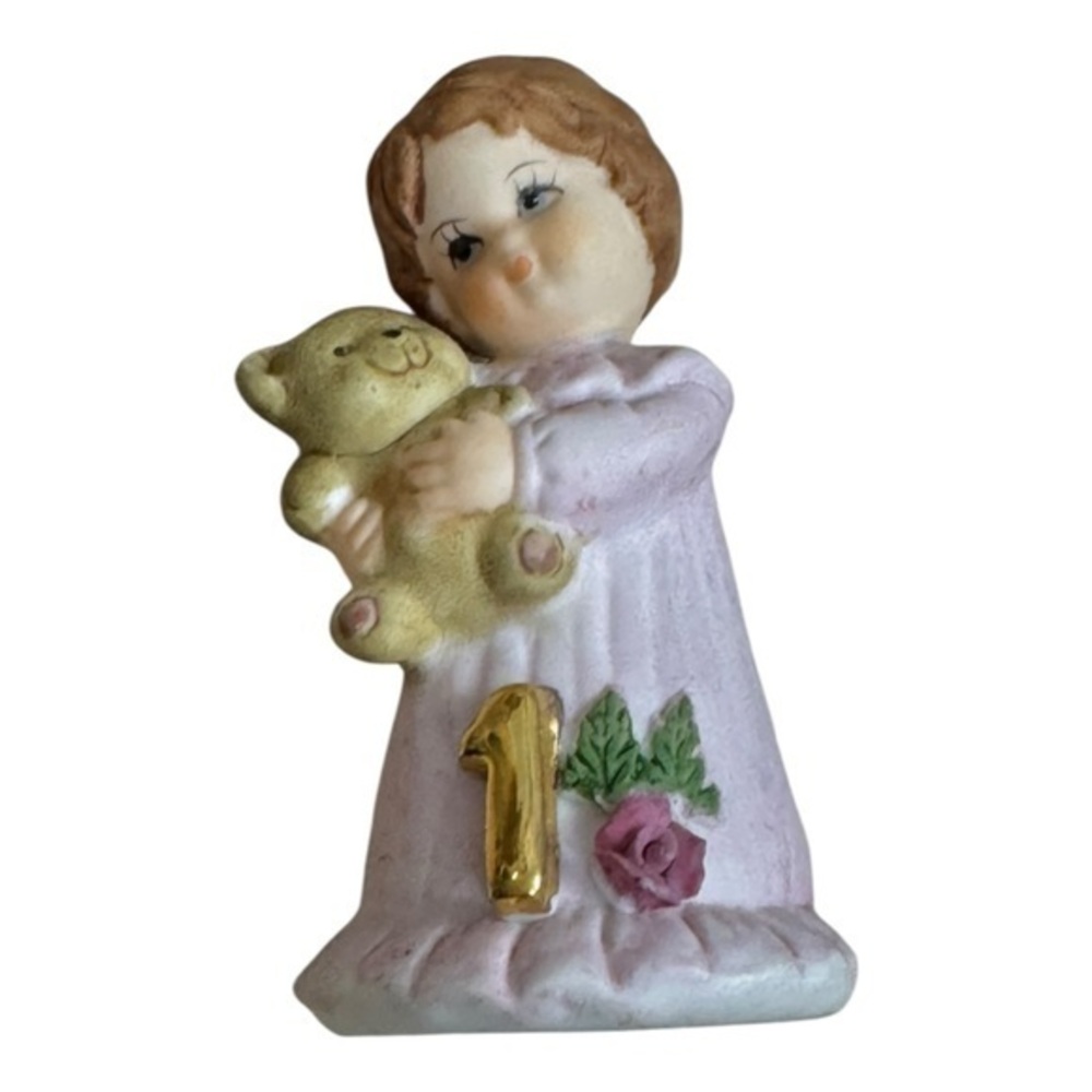 Enesco Growing Up Girls Brunette Age 1 Figurine Collectible Birthday Figure - Picture 1 of 5